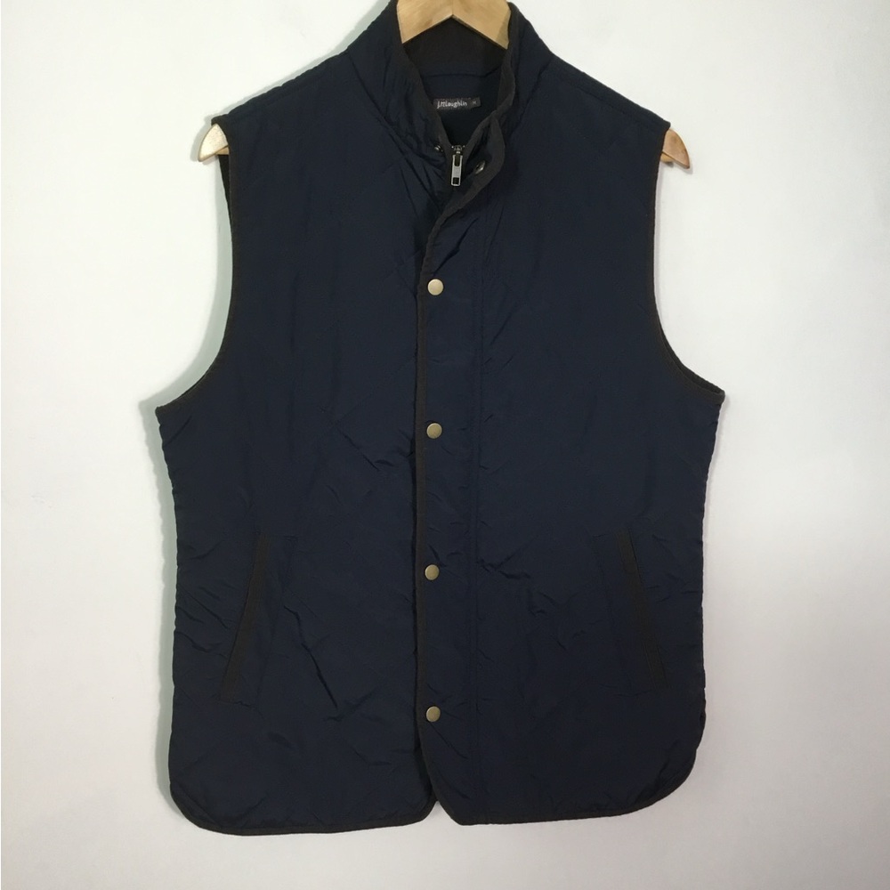 J. McLaughlin Mens Navy Quilted Vest